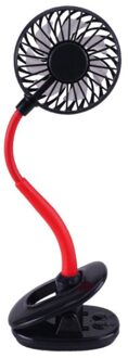Autostoel Clip Fan Usb Opladen Kleine Ventilator Mute Desktop Fan Kinderwagen Cooling Fans Buigbare Draagbare Ventilator zwart