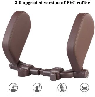 Autostoel Hoofdsteun Kussen Kant Slapen Reizen Rest Nekkussen Ondersteuning Oplossing Voor Kinderen En Volwassenen Auto Seat Hoofd Kussen bruin