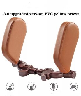 Autostoel Hoofdsteun Kussen Kant Slapen Reizen Rest Nekkussen Ondersteuning Oplossing Voor Kinderen En Volwassenen Auto Seat Hoofd Kussen geel bruin