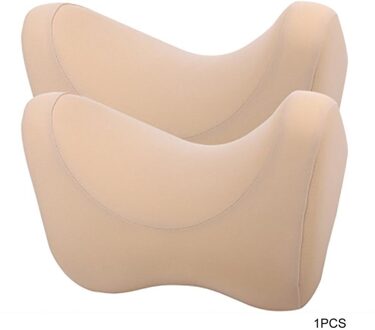 Autostoel Hoofdsteun Slaap Nekkussen Memory Foam Katoen Kussen Stof Cover Soft Travel Office Head Rest Ondersteuning Beige