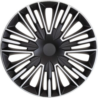 Autostyle 4-Delige Wieldoppenset Jerez 14-inch zilver/zwart Zwart