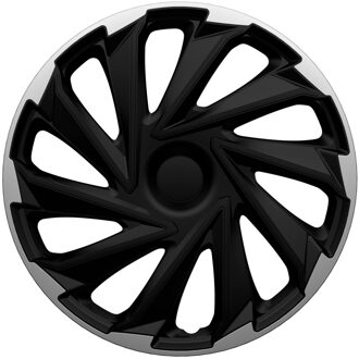 Autostyle 4-Delige Wieldoppenset Misano 14-inch zilver/zwart