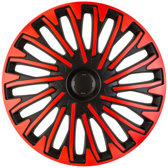 Autostyle 4-Delige Wieldoppenset Soho 14-inch zwart/rood