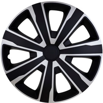 Autostyle 4-Delige Wieldoppenset Tenzo 15-inch zilver/zwart Zwart