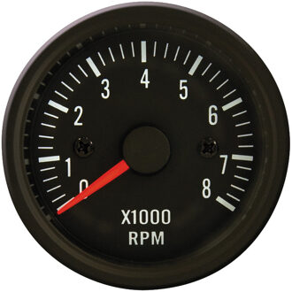 Autostyle Performance Instrument Zwart Toerenteller >8000rpm 2/3/4/5/6/8 cil. 52mm