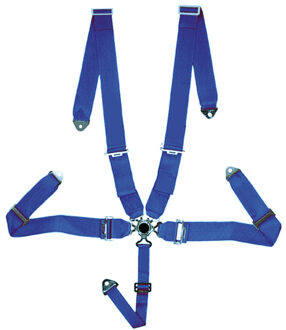 Autostyle Racing Sportgordel 5-Punts Blauw + Quick Release + E-keur (3-inch)