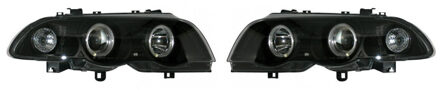 Autostyle Set Koplampen passend voor BMW 3-Serie E46 Sedan/Touring 1998-2001 - Zwart - incl. Knipperlichten & Angel-Eyes