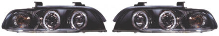 Autostyle Set Koplampen passend voor BMW 5-Serie E39 1996-2003 - Zwart - incl. Angel-Eyes