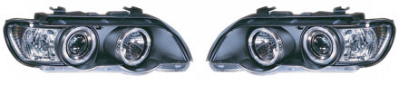 Autostyle Set Koplampen passend voor BMW X5 E53 2000-2004 - Zwart - incl. Angel-Eyes