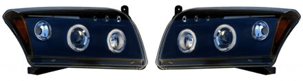 Autostyle Set Koplampen passend voor Dodge Caliber 2006- - Zwart - incl. Angel-Eyes