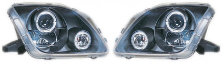 Autostyle Set Koplampen passend voor Honda Prelude 1997-2001 - Zwart - incl. Angel-Eyes