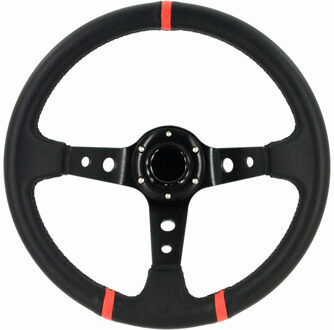 Autostyle sportstuur Deep Dish Ø35 cm alu/PU-leer zwart