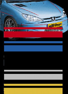 Autostyle sticker AutoStripe Cool350 3+2 mm 975 cm rood