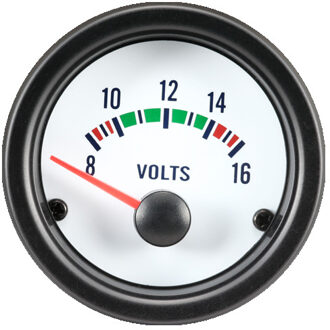 Autostyle Voltmeter 52 Mm 12 Volt Wit/zwart