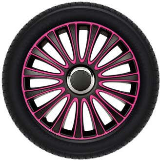 Autostyle Wieldoppen 13 inch LeMans Zwart/Roze - ABS