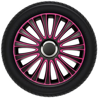 Autostyle Wieldoppen 15 inch LeMans Zwart/Roze - ABS