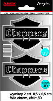 AutoTattoo Sticker Choppers 3D Chrome - 8,5 x 6,5cm AV106391