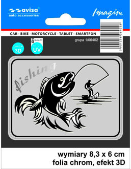 AutoTattoo Sticker Fisherman 3D Chrome - 8,3 x 6 cm AV106402