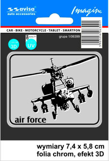 AutoTattoo Sticker Helicopter 3D Chrome - 7,4 x 5,8 cm AV106399