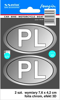 AutoTattoo Sticker PL 3D Chrome -7,6 x 4,2 cm AV106398