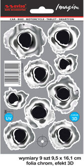 AutoTattoo Sticker Shotgun Traces 3D Chrome - 9,5 x 16,1 cm AV106392