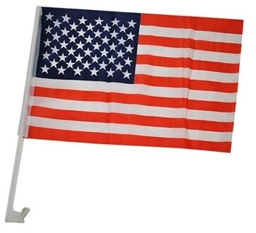 Autovlag van Amerika - 30 x 45 cm - Supporters - USA feestartikelen - kunststof