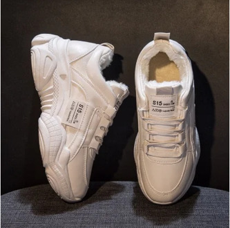 Autumn And Winter Women Sneakers Chunky Talon Femme Fashion Platform Plush Shoes Female Casual Thick Sole Green Trainers Boots