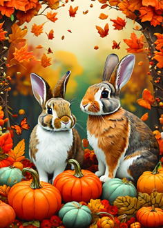 Autumn Bunnies Puzzel (500 stukjes)