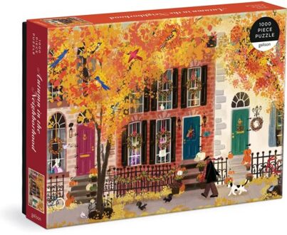 Autumn In The Neighborhood 1000 Piece Puzzle - Galison