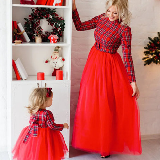 Autumn Mommy and me Clothes 2Pcs T-shirt Tulle Tutu Dress Mother Daughter Hot Bow Patchwork Dress Family Matching Clothes C0684