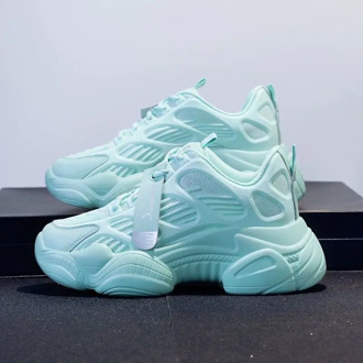 Autumn New Women Shoes 2020 Breathable Canvas Chunky Sneakers Mesh Soft Female Height Increasing Casual Shoes Platform Footwear