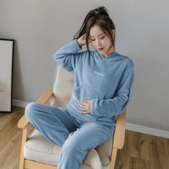 Autumn Pregnancy Women Suit For Pregnant Women Clothing Sets Costume Coral Fleece Winter Warm Fashion Maternity Outfit Pants Set