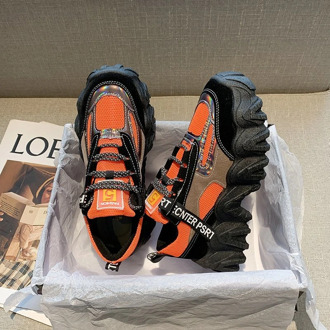 Autumn Women Platform Sneakers Fashion Lacing Casual Shoes Chunky Sneaker Ladies Orange Vulcanized Shoes Woman 2020 Trainers 5cm