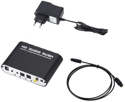 Aux 3.5Mm Tot 6RCA 5.1 Kanaals Stereo Usb Dac Omzetten Digitale Audio Analoog Converter AC3 Sound Decoder Optische spdif Coaxiale EU plug