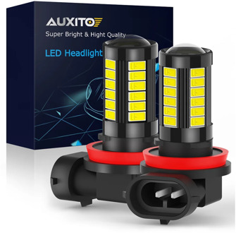 AUXITO 2Pcs 1000Lm Fog Lamp LED H11 H8 5630 33SMD LED H10 HB3 9005 HB4 9006 Bulb Driving Running Car Lights 6000K White