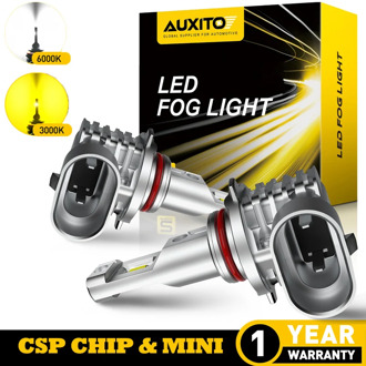 AUXITO 2x H11 H10 LED Yellow 3000K White 6000K Fog Lights Canbus CSP LED H8 H16JP Car DRL Lamp For VW Passat B5 B6 B7 Golf 4 5 6