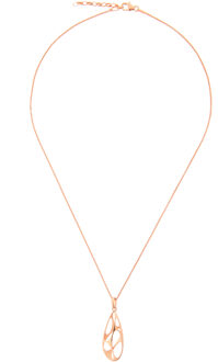 'Ava' Dames 925 Sterling Zilveren Ketting met Hanger - Rosé zh-7374 RG