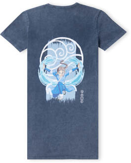 Avatar Water Tribe Women's T-Shirt Dress - Navy Acid Wash - XXL Blauw