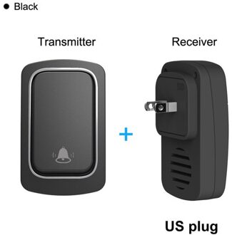 Avatto Draadloze Deurbel, Geen Batterij Nodig, Us Eu Uk Plug, IP68 Waterdicht Welkom Bell Home Deurbel Smart Home Security zwart US WD01