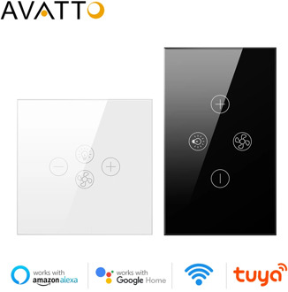 AVATTO Smart Wifi Fan Light Switch,EU/US Ceiling Fan Lamp Switch Tuya Remote Various Speed Control Work with Alexa, Google Home