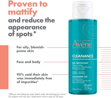 Avène Cleanance Cleansing Gel For Oily, Blemish Prone Skin 100ml