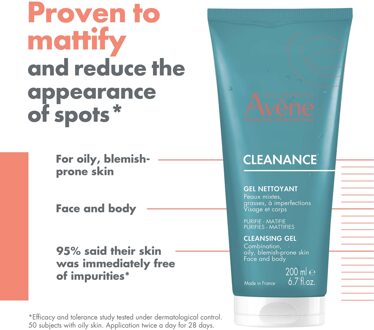 Avène Cleanance Cleansing Gel for Oily, Blemish-Prone Skin 200ml