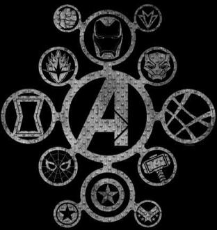 Avengers Distressed Metal Icon Dames T-shirt - Zwart - 3XL