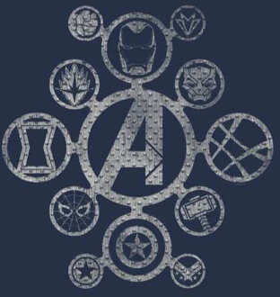 Avengers Distressed Metal Icon Hoodie - Navy - M