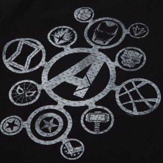 Avengers Distressed Metal Icon T-shirt - Zwart - XL