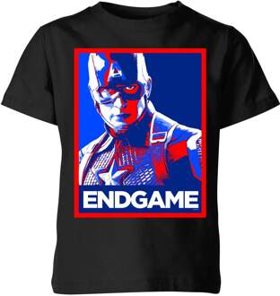 Avengers: Endgame Captain America Poster kinder t-shirt - Zwart - 110/116 (5-6 jaar) - S