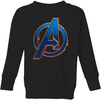 Avengers: Endgame Heroic Logo kinder trui - Zwart - 98/104 (3-4 jaar) - XS