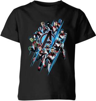 Avengers: Endgame Logo Team kinder t-shirt - Zwart - 110/116 (5-6 jaar) - S
