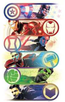 Avengers: Endgame Original Heroes heren t-shirt - Wit - 5XL