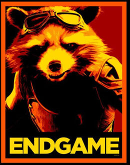 Avengers: Endgame Rocket Poster dames t-shirt - Zwart - 3XL